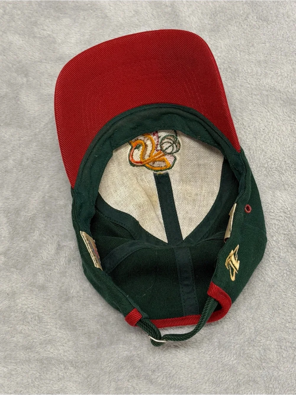 Vintage 90s Seattle Supersonics Sonics Logo Athletic NBA Snapback Hat Green Red